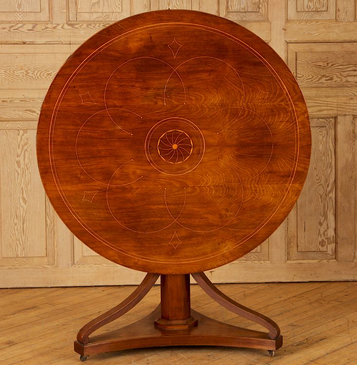 Appraisal: TH CENT MAHOGANY TILT TOP BIEDERMEIER TABLE A nineteenth century