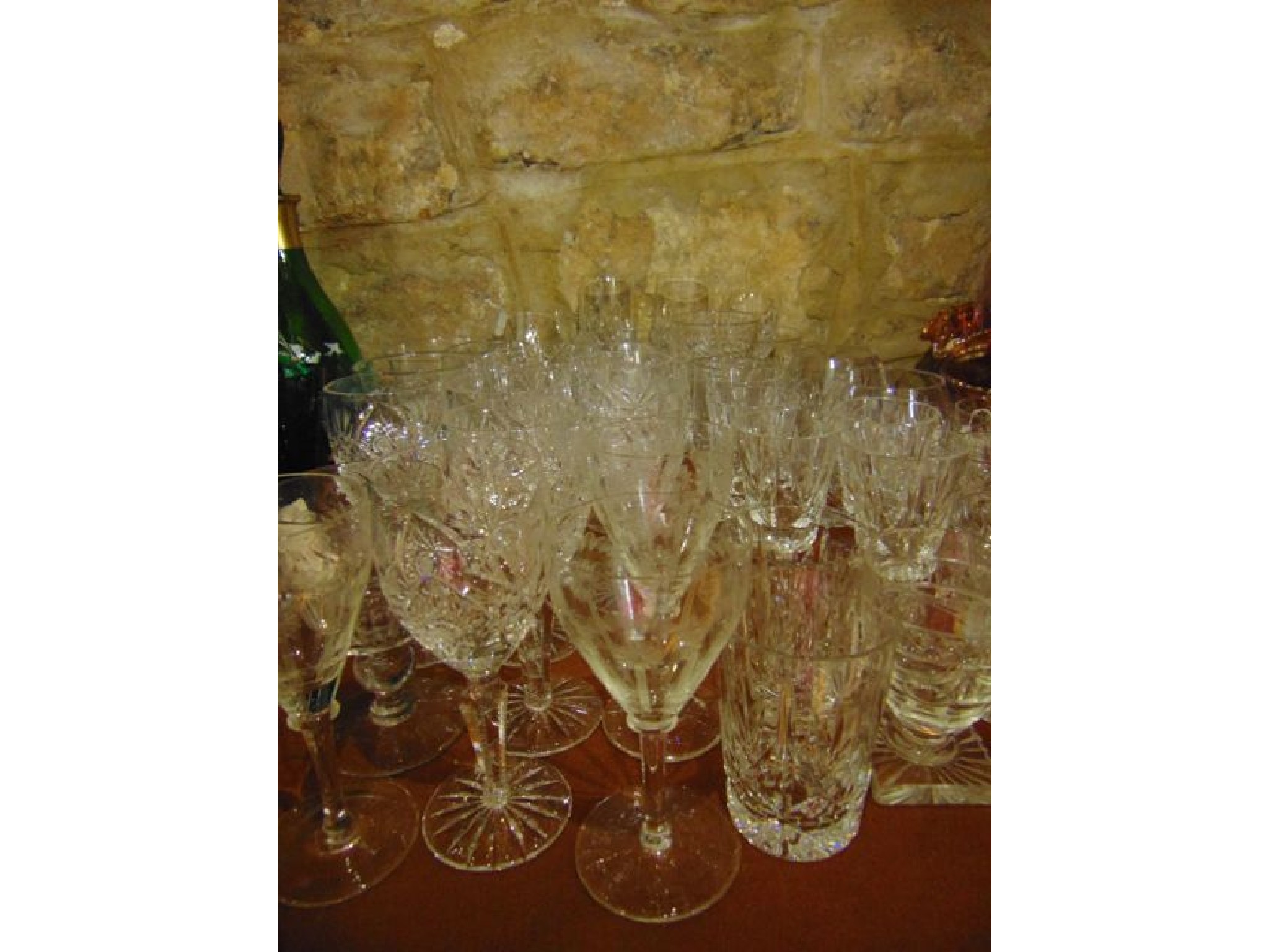 Appraisal: A mixed assortment of clear drinking glasses of varying form