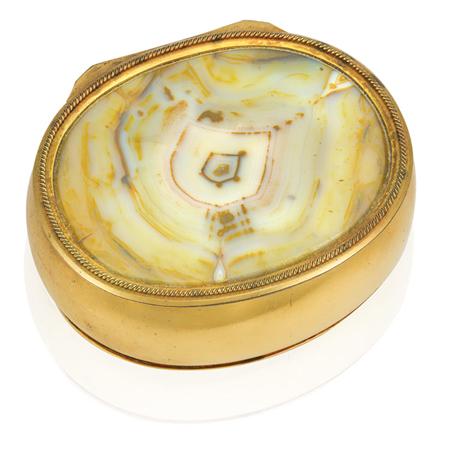 Appraisal: Silver Gilt and Agate Box Asprey Estimate -