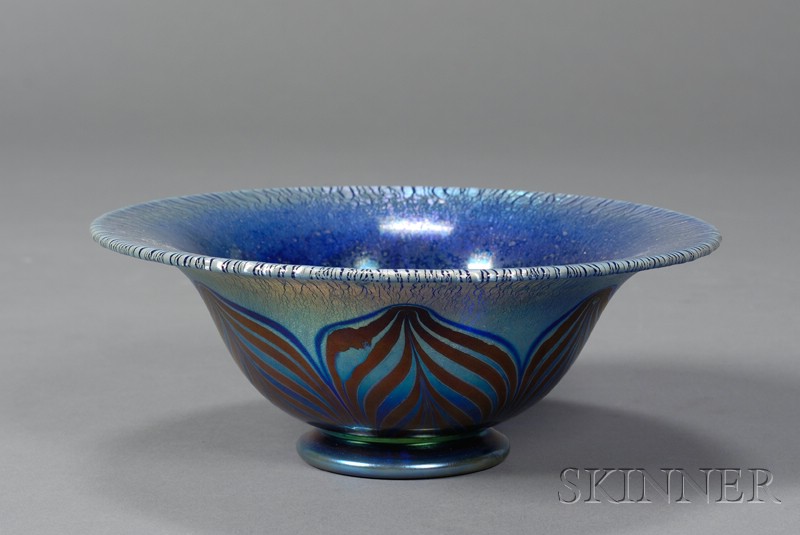 Appraisal: Studio Glass Bowl Art glass Late th century Flared and