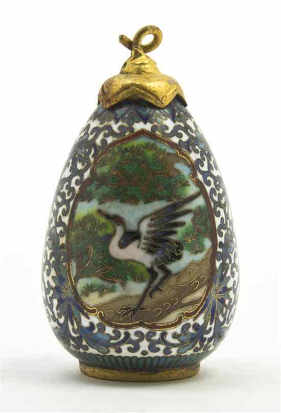 Appraisal: A Cloisonne Snuff Bottle of ovoid form the top of