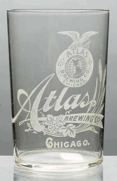 Appraisal: Atlas Brewing Co Acid-Etched Beer Glass Light wear and fading