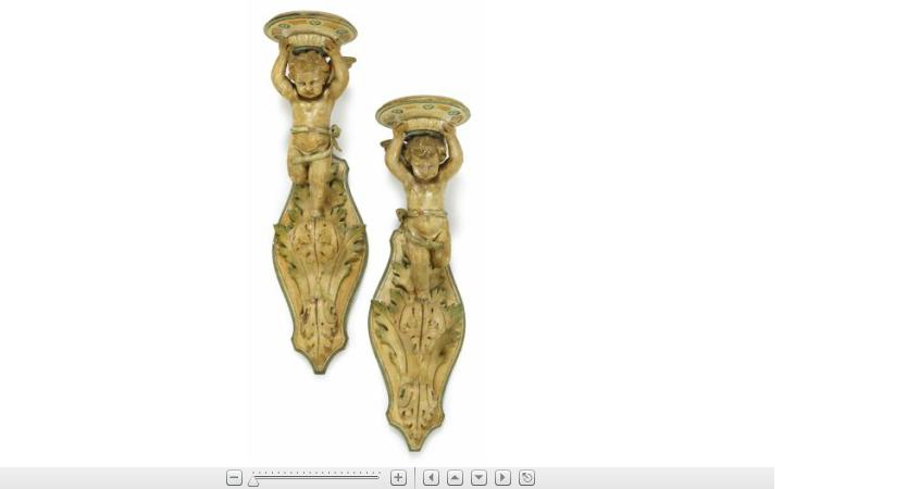 Appraisal: Pair of Venetian painted limewood wall sconces th century