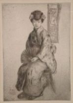 Appraisal: Rosalind Abramson American b Dry point etching of a young