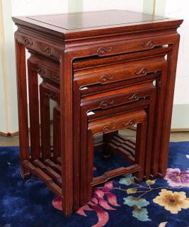 Appraisal: Chinese Nesting Tables Set of four Chinese wooden nesting tables