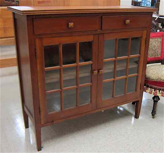 Appraisal: AN OAK AND PINE SIDE CABINET Arts Crafts era American