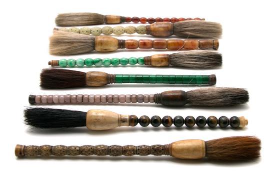 Appraisal: Group of Eight Chinese Scholar's Brushes the handles of various