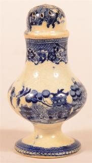 Appraisal: th Century Blue Willow Transfer Pepper Pot Dome lid bulbous