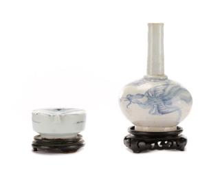 Appraisal: Group of Korean Blue White Ceramic Pieces Korean th th