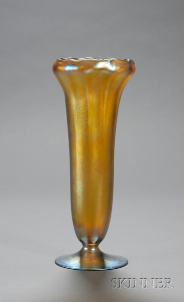 Appraisal: Tiffany Favrile Vase Glass New York early th century Gold