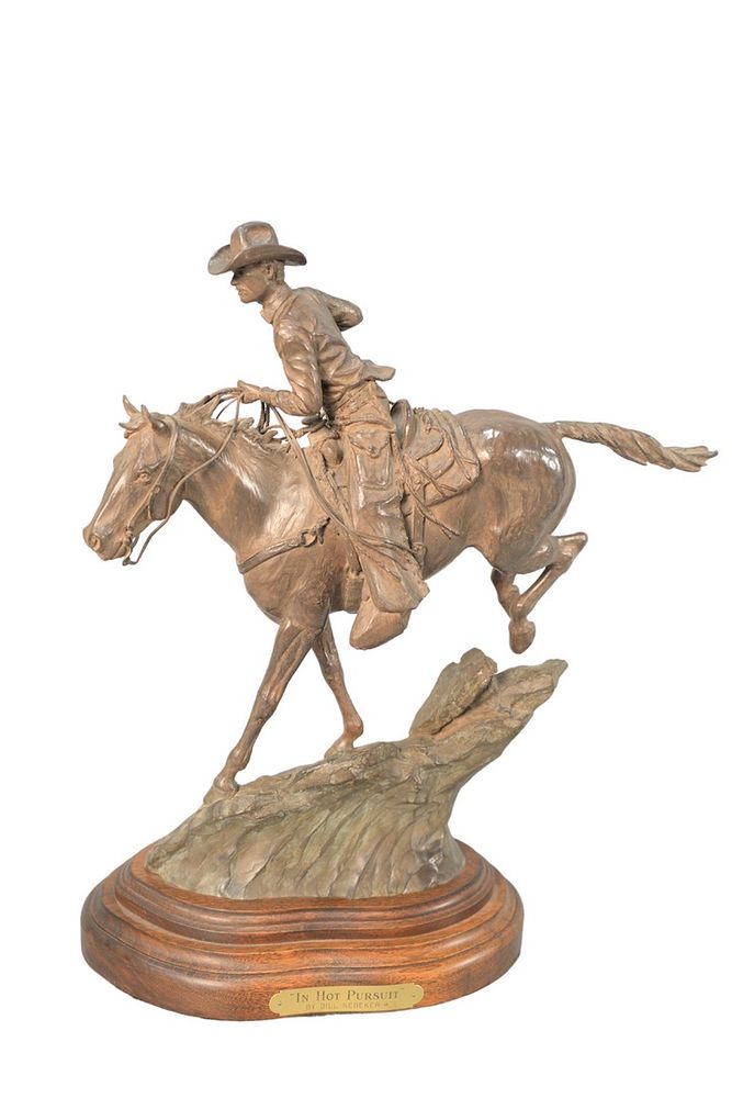 Appraisal: Bill Nebeker American b In Hot Pursuit bronze with brown