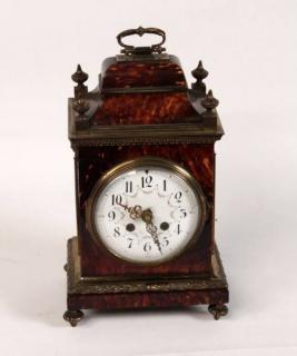 Appraisal: IMPORTANT BRONZE MOUNTED TORTOISESHELL BRACKET CLOCK WITH PAINTED ENAMEL DIAL