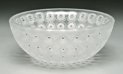 Appraisal: Lalique Nemours bowl frosted glass flowers base marked quot Lalique