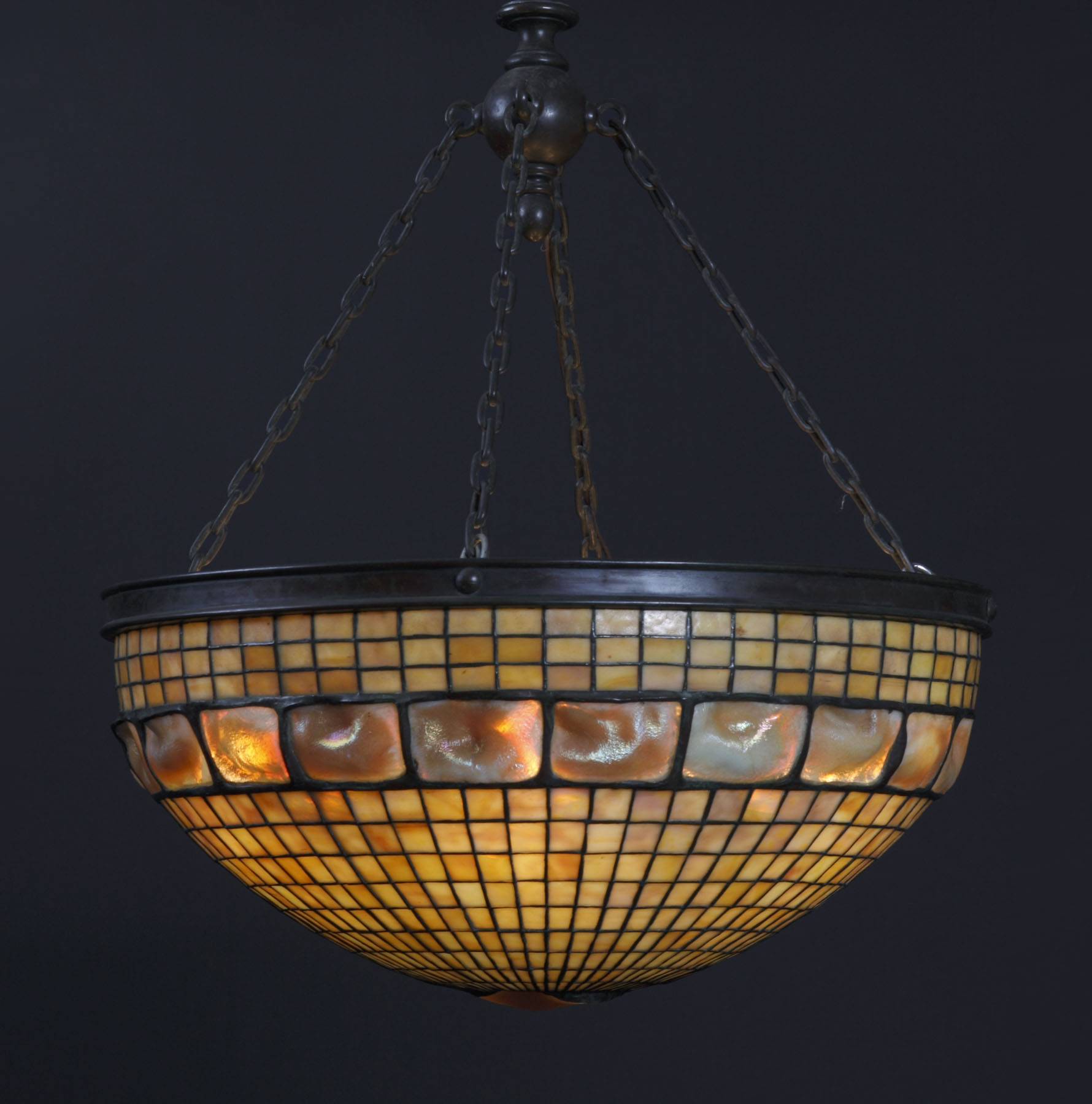 Appraisal: Sgn Tiffany Studios NY Turtleback Chandelier Sgn Tiffany Studios NY