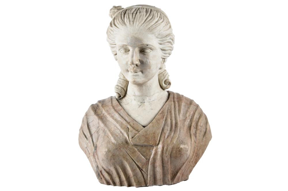 Appraisal: BUST OF A WOMANmarble unsigned inches wide inches deep inches