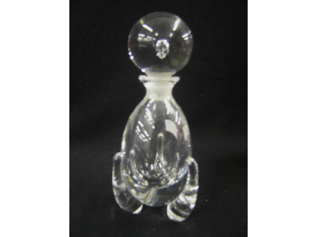 Appraisal: Fine Crystal Perfume Bottle biomorphic form possibly Steuben