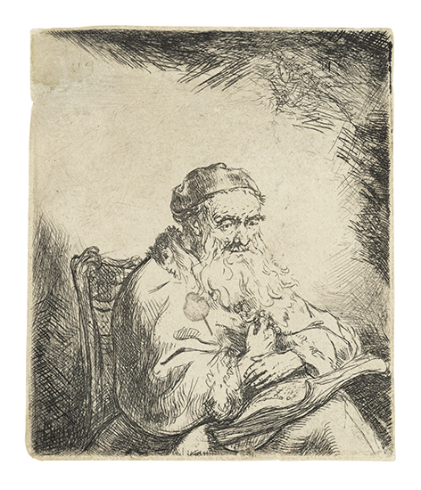 Appraisal: FERDINAND BOL Two etchings Bearded Old Man Profile to Right