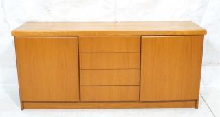 Appraisal: Danish Teak Modern Two Door Credenza Four Center Drawer Pedestal