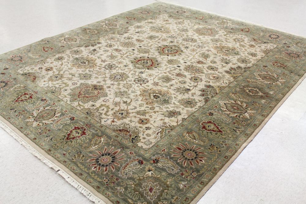 Appraisal: HAND KNOTTED ORIENTAL CARPET Indo-Persian overall floral arabesque design on