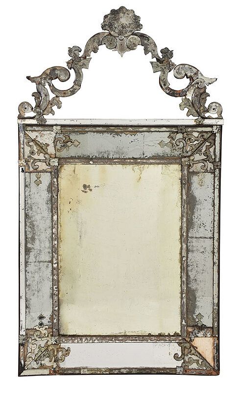 Appraisal: Large Venetian Mirror Framed Mirror Italian th th century scrolled