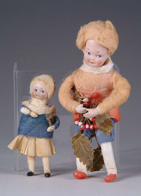 Appraisal: PAIR OF HEUBACH COTTON BATTING SNOW CHILDREN The first being