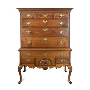 Appraisal: A Chippendale Walnut Highboy PENNSYLVANIA CIRCA base of a later