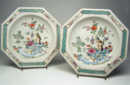 Appraisal: A pair of Bow porcelain soup plates circa - of