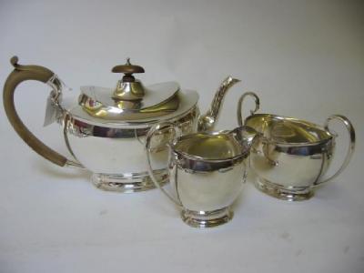 Appraisal: A THREE PIECE TEA SERVICE maker's mark E S B