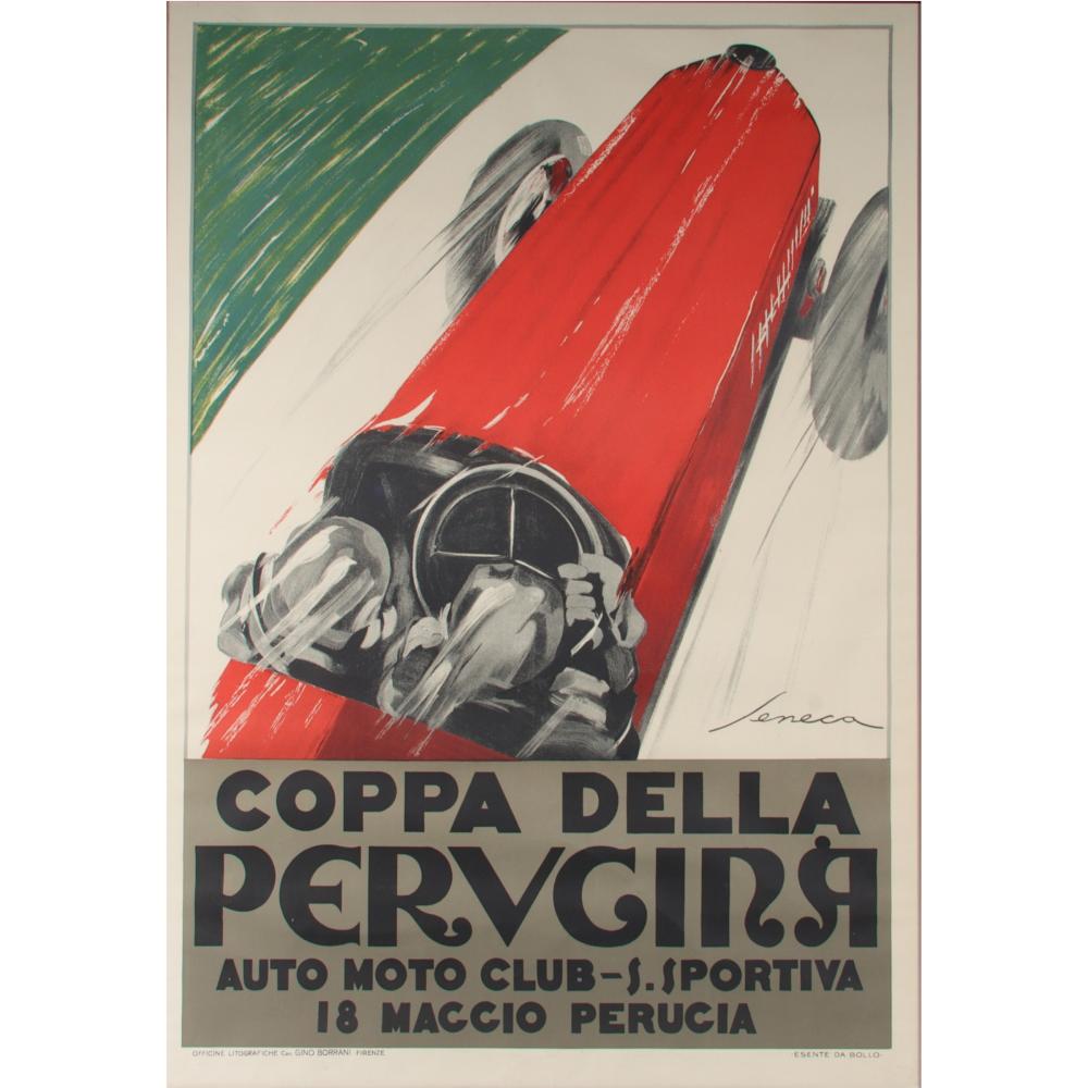 Appraisal: FEDERICO SENECA ITALIAN - ADVERTISING POSTER COPPA DELLA PERUGINA AUTO