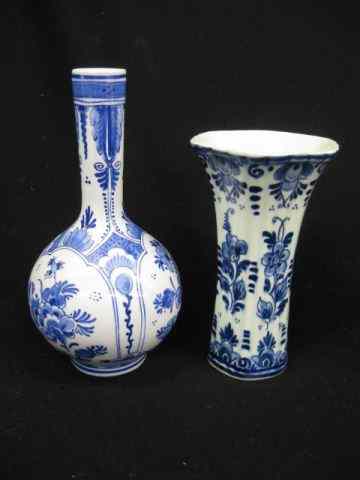 Appraisal: Delft Vases tallest is - '' excellent