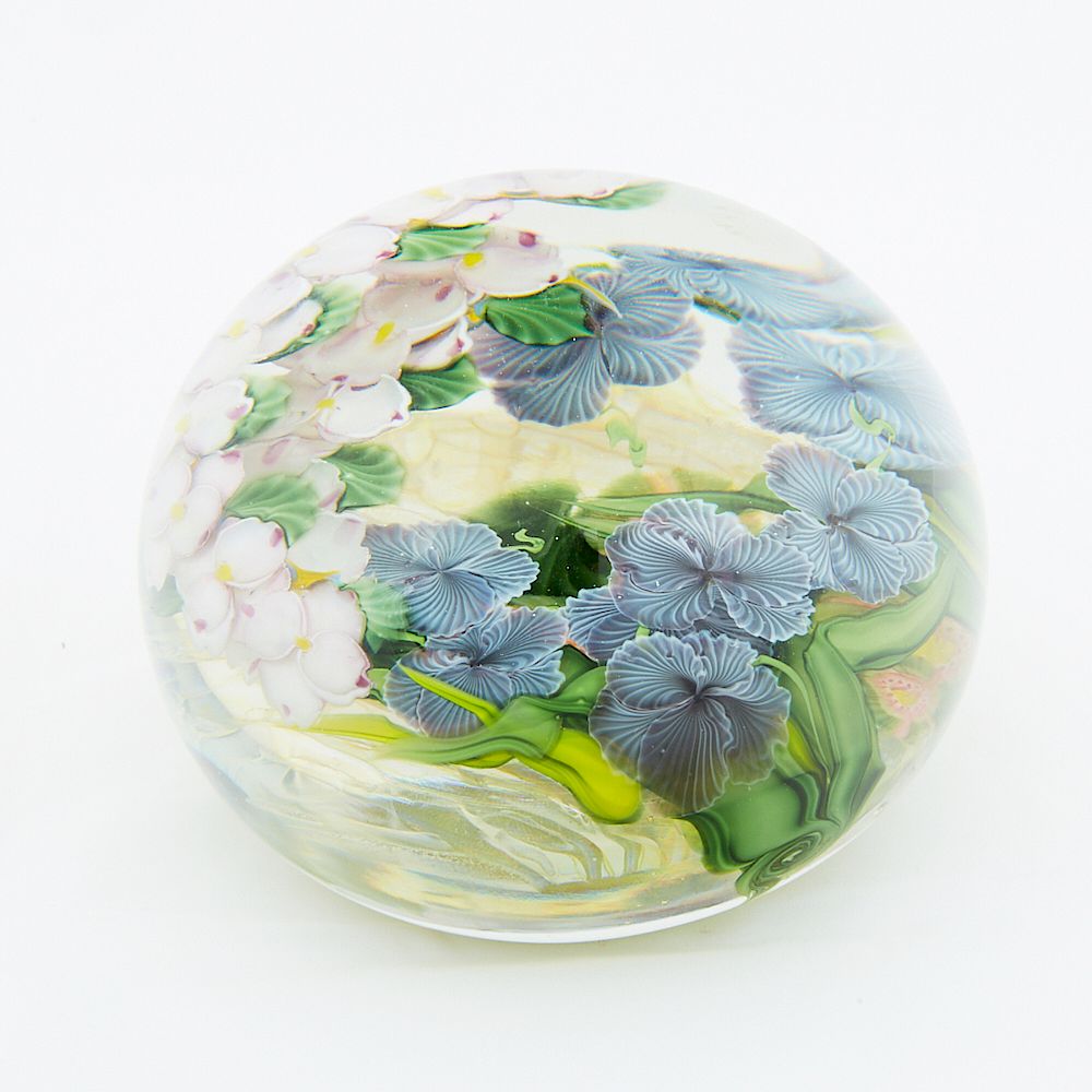 Appraisal: Daniel Salazar Garden Glass Paperweight Daniel Salazar th st c