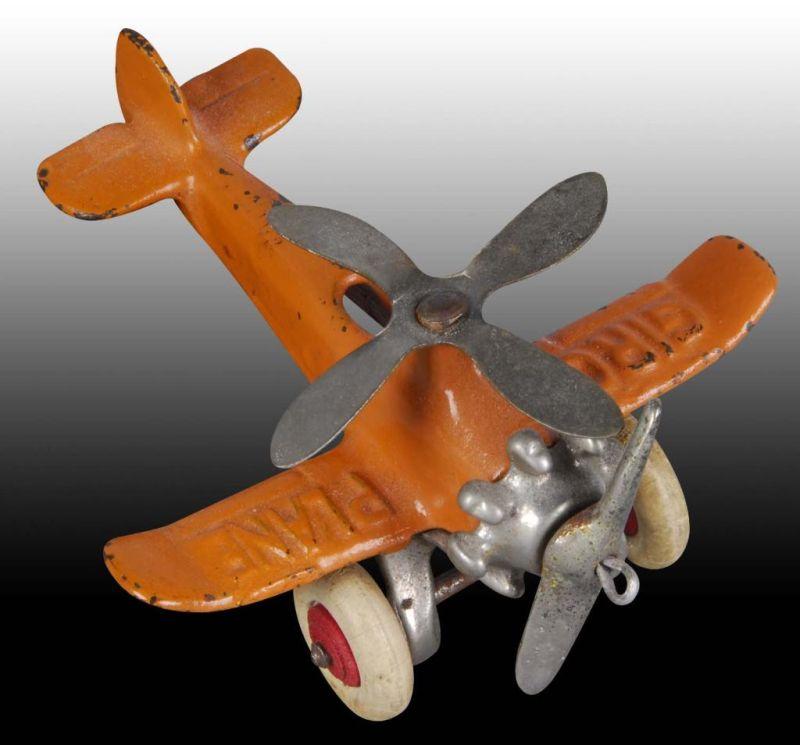 Appraisal: Hubley Cast Iron Giro Airplane Toy Description White rubber tires