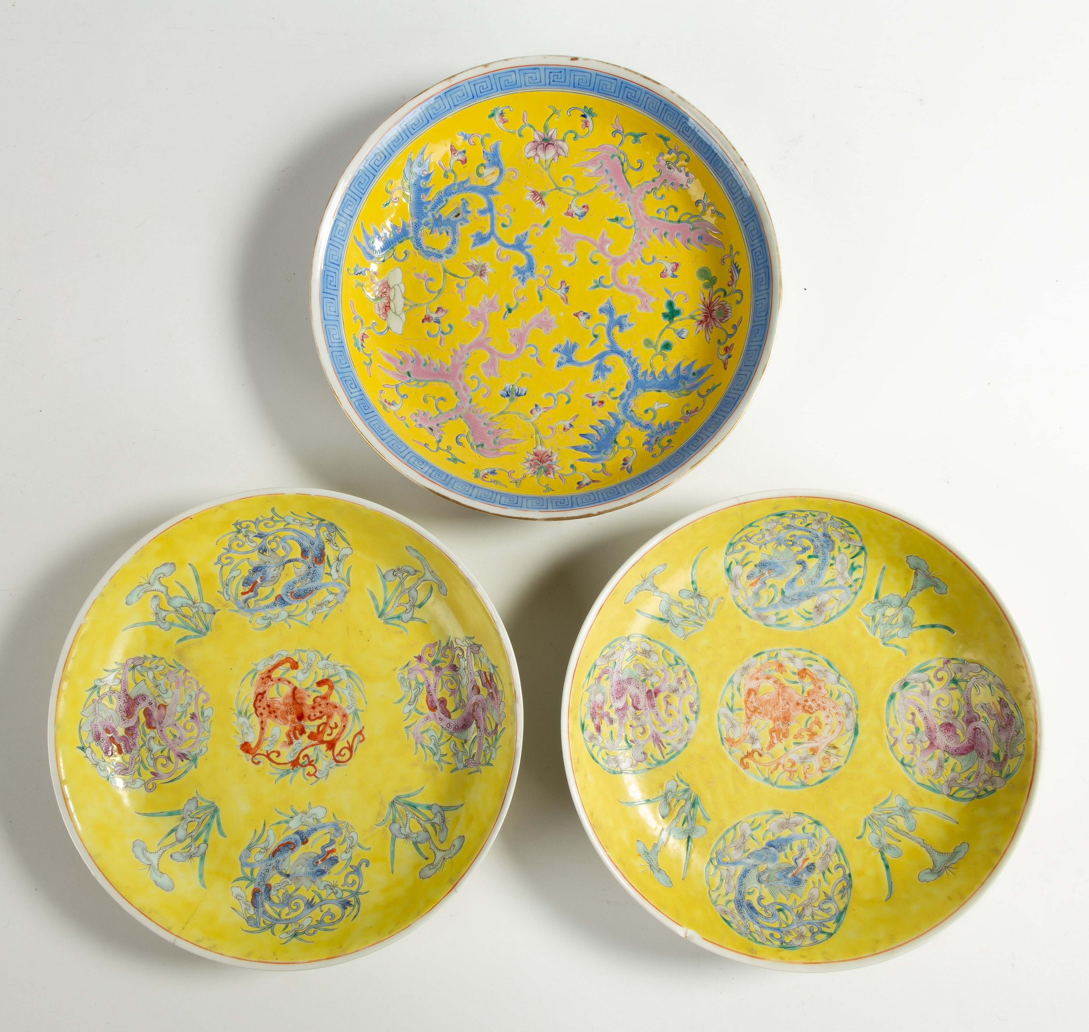 Appraisal: CHINESE PORCELAIN ENAMELED DEEP DISHES Chinese Porcelain Enameled Deep Dishes