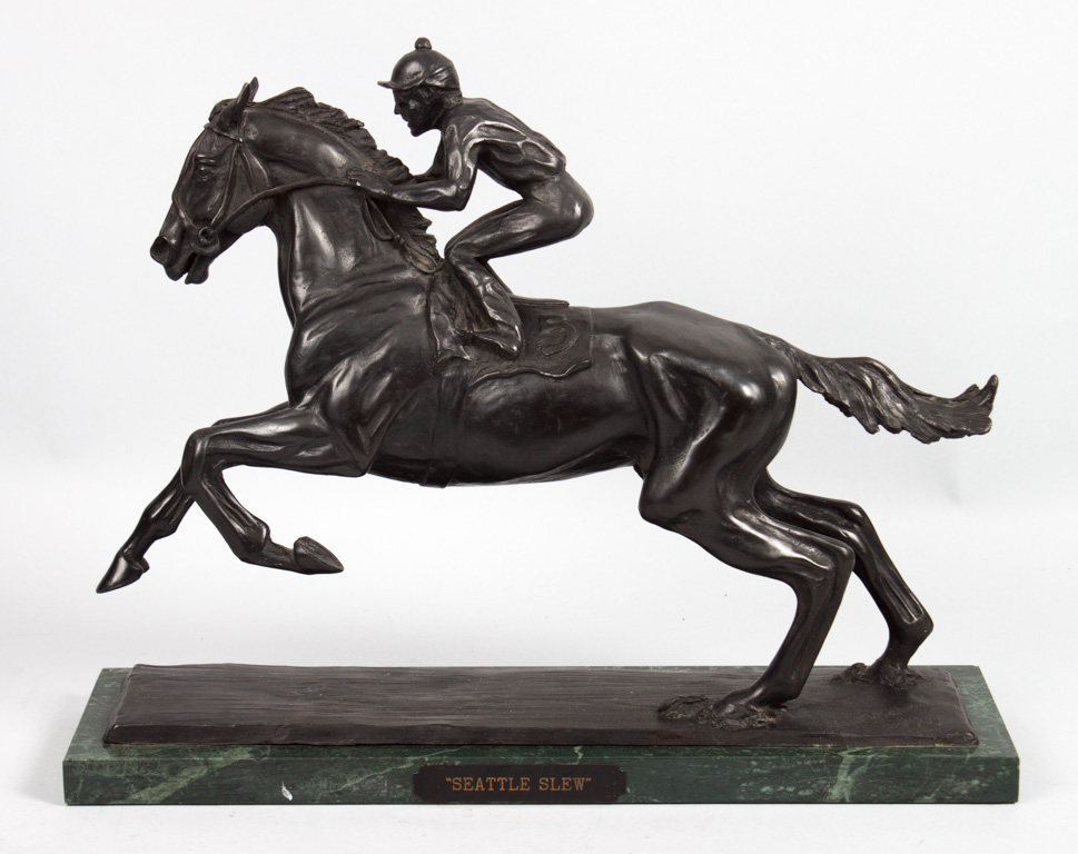 Appraisal: Renee Williams Seattle Slew bronze American - bronze figure legendary