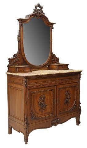 Appraisal: French Louis XV style walnut dressing commode early th c