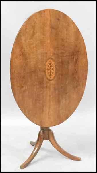 Appraisal: INLAID MAHOGANY TILT TOP TABLE H '' W '' D