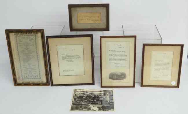 Appraisal: Lot including early photo by Drucker Co N Y letter