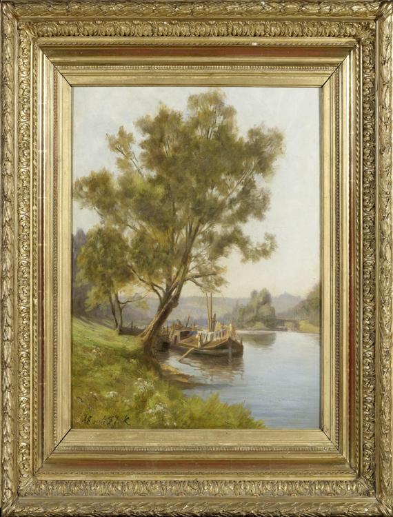 Appraisal: FLICK AUGUSTE EMILE ATTRIBUTED TO Metz Landscape with a river