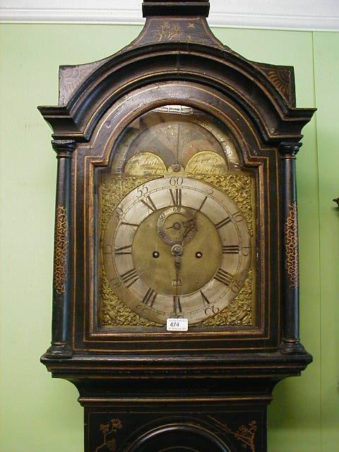 Appraisal: A George III ebonised and Japanned longcase clock of eight