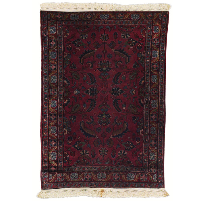 Appraisal: Persian Lilihan rug c floral pattern on a rose field