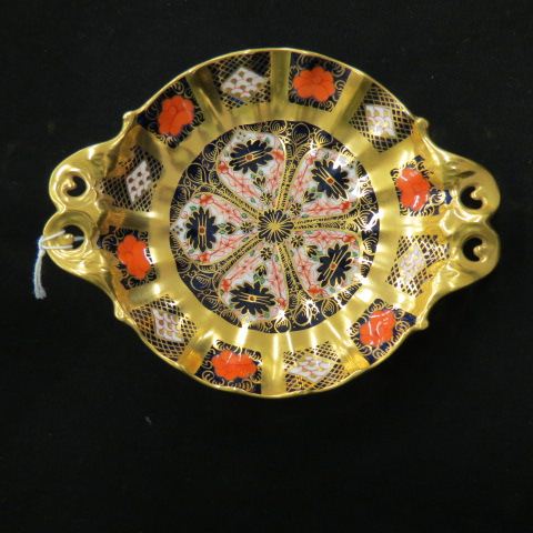 Appraisal: Royal Crown Derby Imari Bone China Dish handled elaborate gold