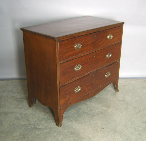 Appraisal: English mahogany chest of drawers ca h w