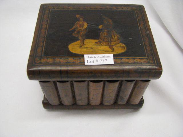 Appraisal: Victorian Wooden Dresser Box book decor with dancing couple on