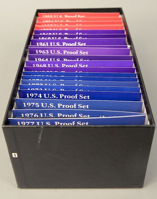 Appraisal: U S proof sets in black box - U S