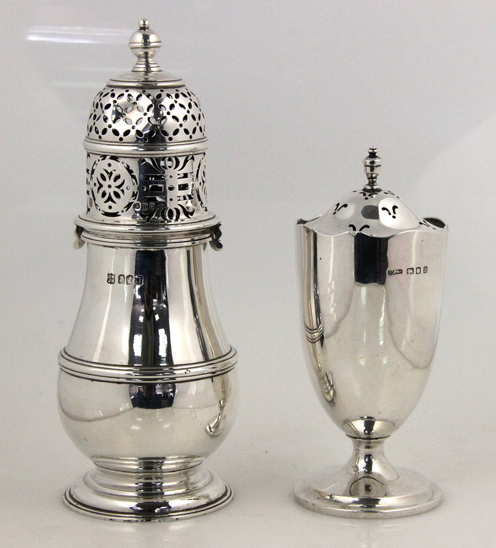 Appraisal: A silver sugar caster Daniel John Wellby London of baluster