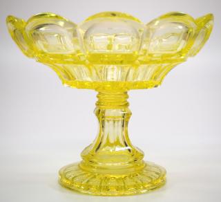 Appraisal: Pattern A mid th century pattern-molded glass compote Bright Canary