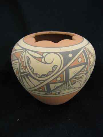 Appraisal: Indian Pottery Vase geometrics signed Chinana Jemez excellent