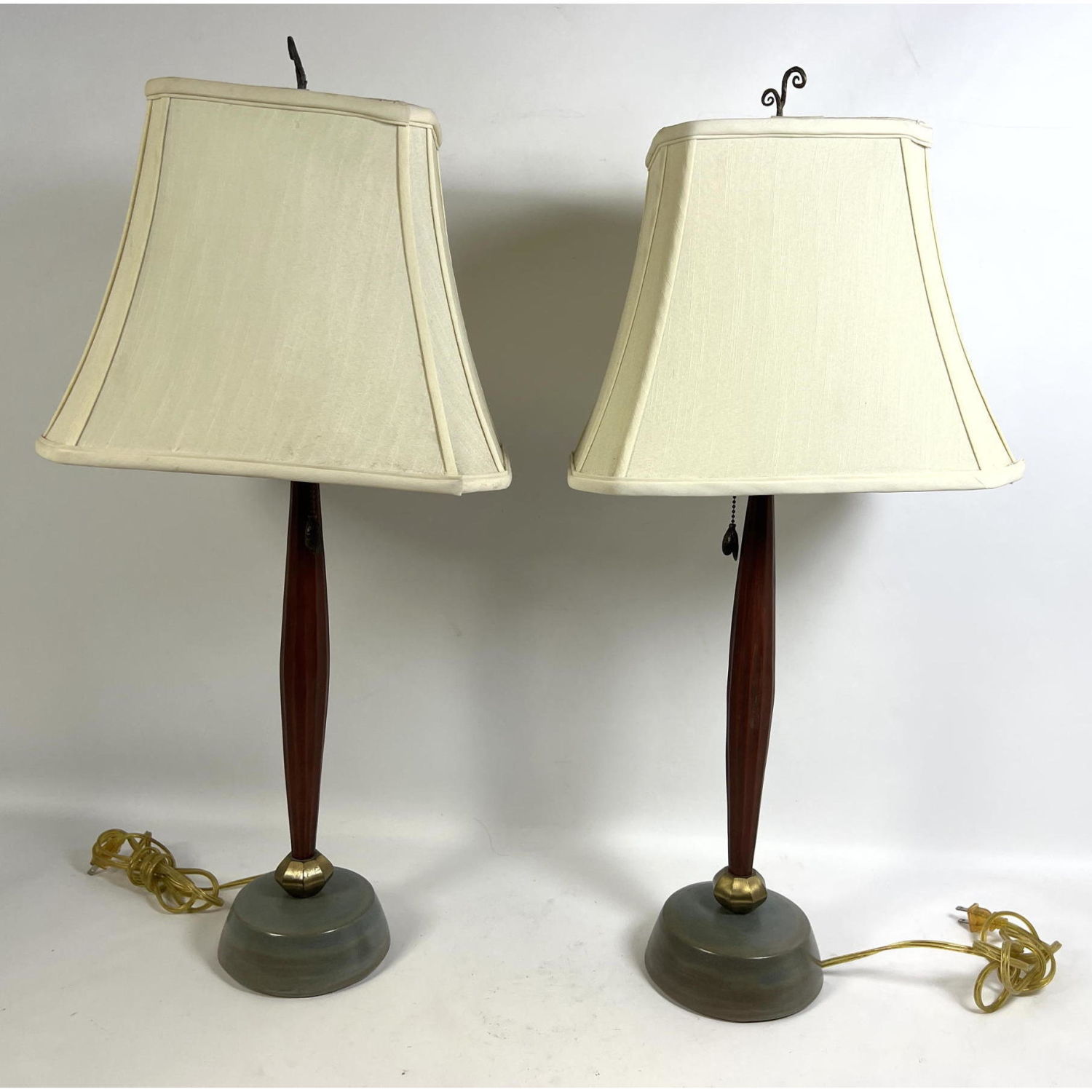 Appraisal: Pr ALTAMIRA Art Pottery Table Lamps Artisan Made Studio Lighting