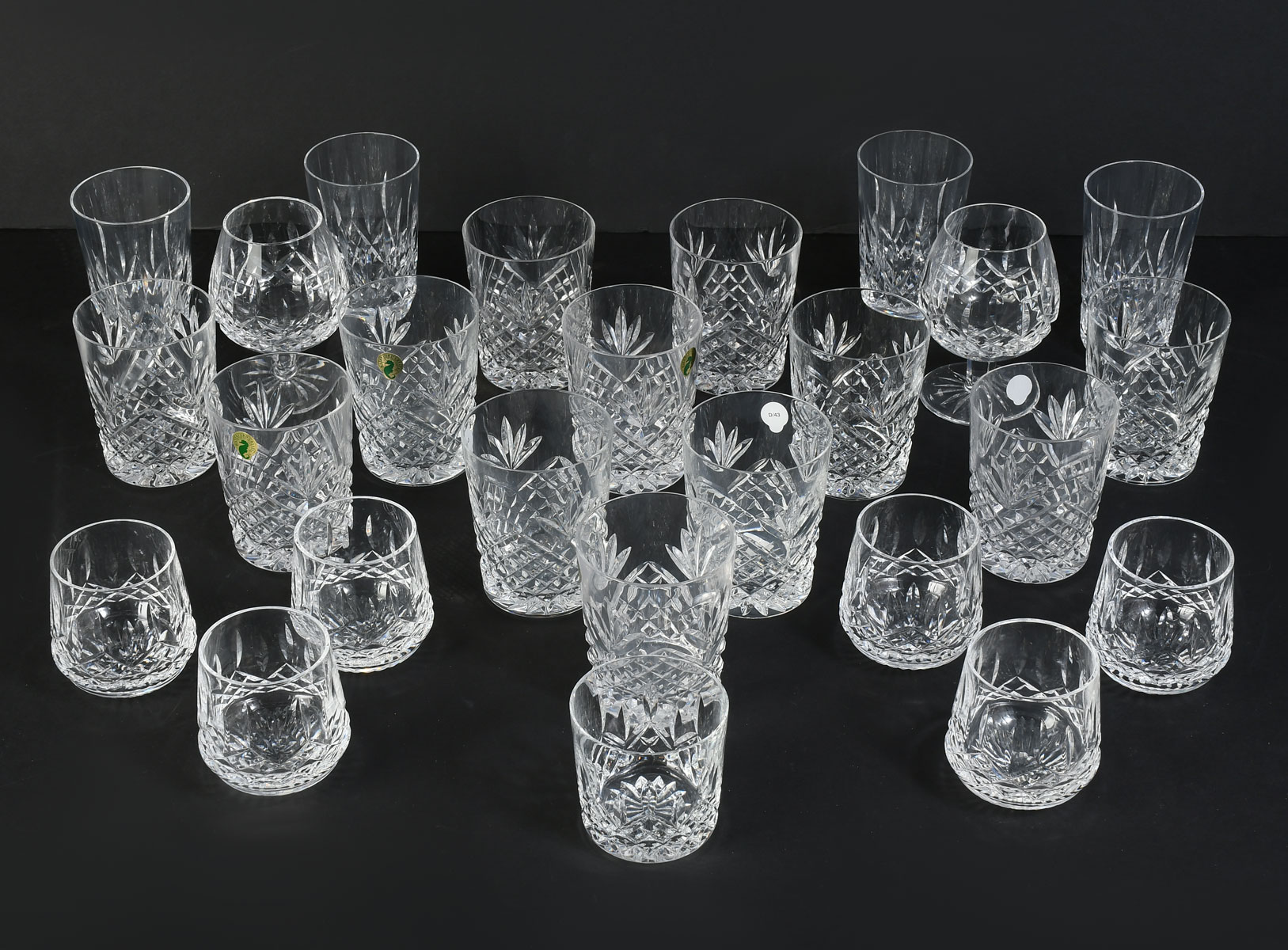 Appraisal: PC WATERFORD LISMORE CRYSTAL COLLECTION Set includes Six Old Fashion