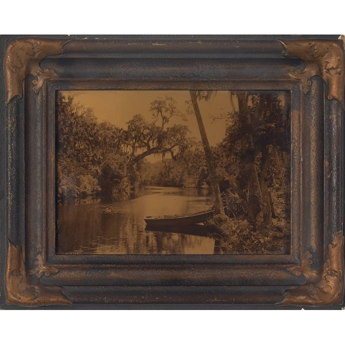 Appraisal: R H Lesesne orotone Florida Landscape signed in negative lower